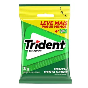 Chiclete Trident Menta Sem Açúcar 4 Unidades de 8g