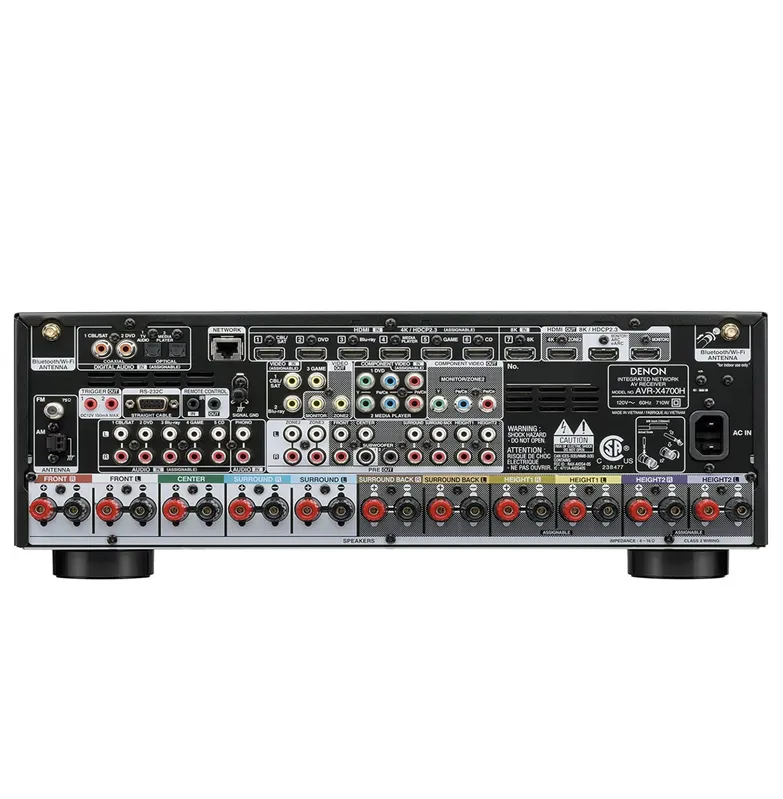 Receiver Denon AVR-X4700H 8K 9.2 Canais Bluetooth Wifi Dolby Atmos Heos Wireless HDR HDMI 110V