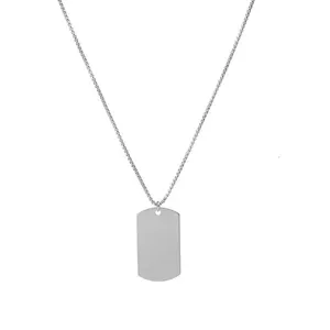 Colar Borges de Aço Personalizável Prata Único