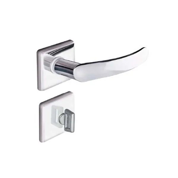 Fechadura para Banheiro Quadratta Premium 2800-81 IP com Mecanismo Suave e Acabamento em Aço Inox Prata Prata Fechadura para Banheiro Quadratta Premium 2800-81 IP com Acabamento em Aço Inox Prata Prata
