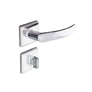 Fechadura para Banheiro Quadratta Premium 2800-81 IP com Mecanismo Suave e Acabamento em Aço Inox Prata Prata Fechadura para Banheiro Quadratta Premium 2800-81 IP com Acabamento em Aço Inox Prata Prata
