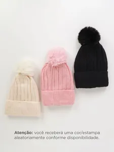 Gorro com Pompom Feminino SORTIDO