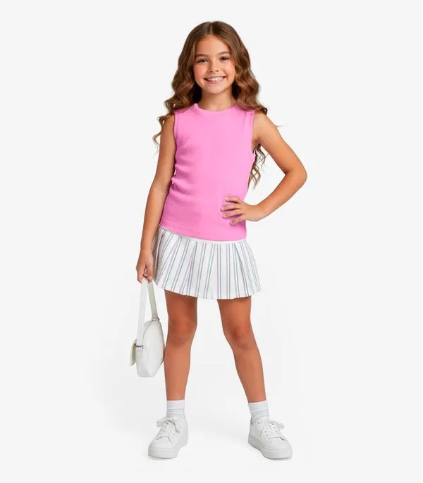 Regata Básica Infantil Menina Lisa Soletex Rosa 8
