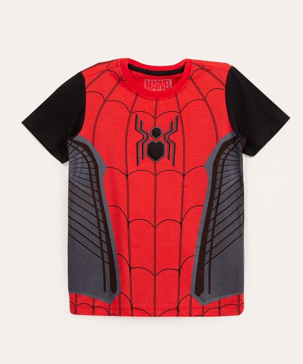 camiseta infantil manga curta homem-aranha vermelha 10