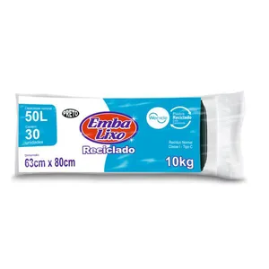 Saco Lixo Embalixo Preto Rolo 50L 30 Sacos