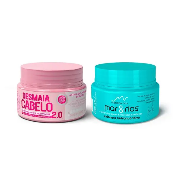 Kit mini máscaras desmaia 2.0 e mariana rios forever liss