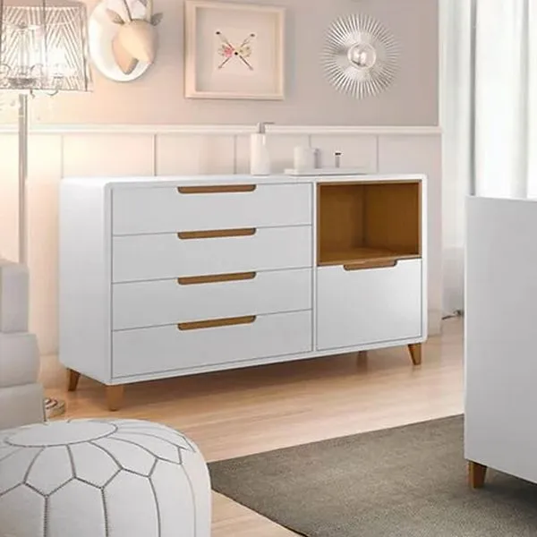 Cômoda Capri Com Nicho Puppi Móbile Branca