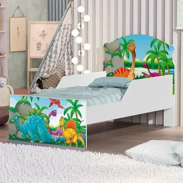 Cama Infantil Turma Dinos Com Colchão