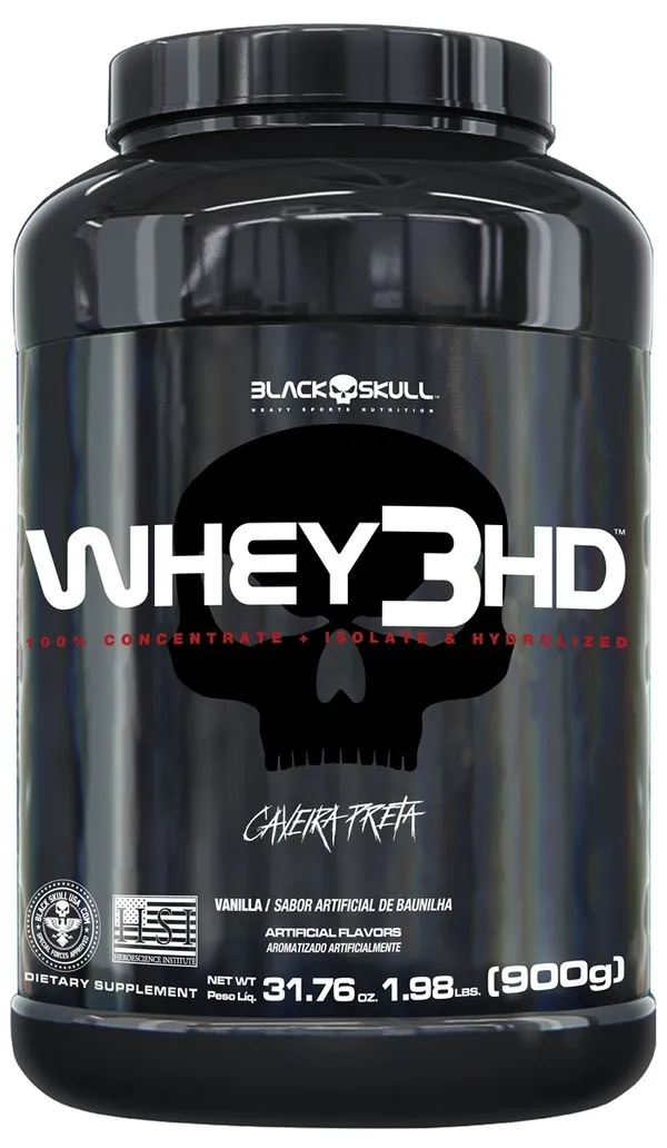 Whey 3HD (WPC, WPI E WPH) - 900g - Black Skull Whey 3 HD Baunilha 900g