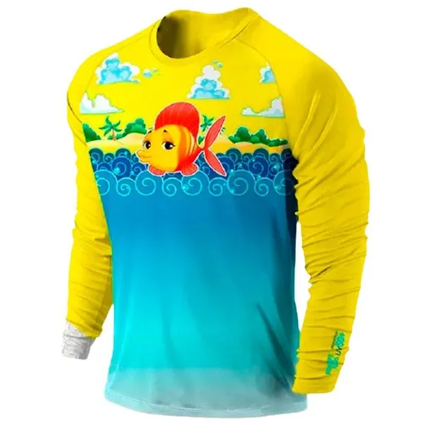 Blusa Infantil Proteção Solar UV50+ Prolife Goldfish 6 Anos 1201053 (MP)