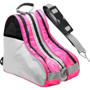Bolsa para Patins para Transporte com Material Resistente Impermeável e Ventilação Rosa Bolsa para Patins para Transporte com Material Resistente Impermeável Rosa