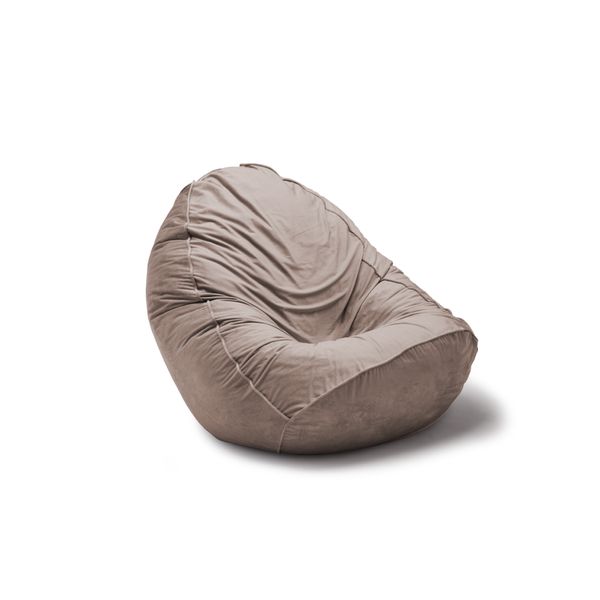 Puff com Tecido Suede - Cinza