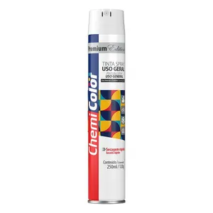 Tinta Uso Geral Spray 250Ml Branco Brilhante Chemicolor