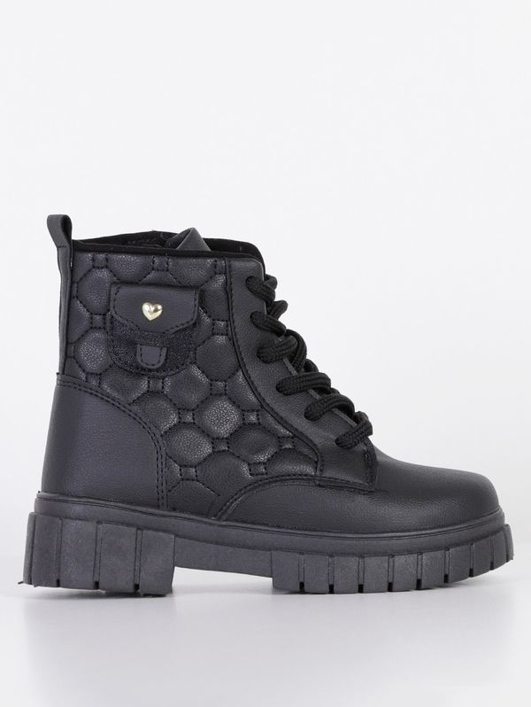 Bota Coturno Juvenil Para Menina - Preto 33