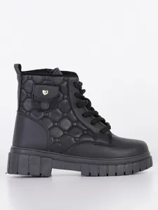 Bota Coturno Juvenil Para Menina - Preto 32