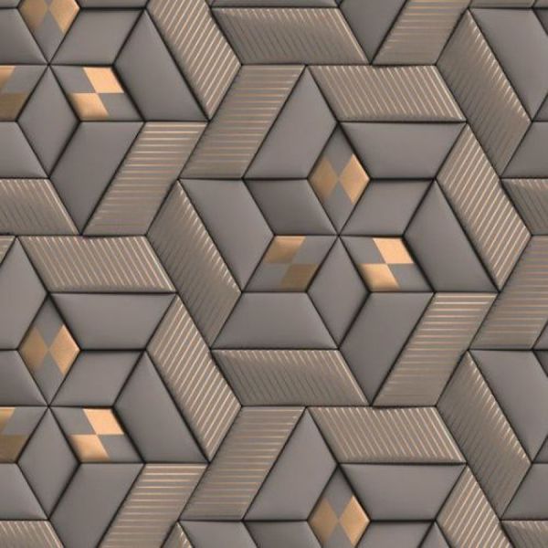 Painel de Parede The Wall 2 Geométrico Dourado 391781
