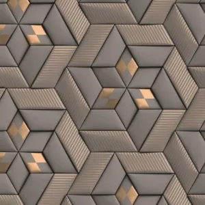 Painel de Parede The Wall 2 Geométrico Dourado 391781