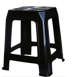 Banqueta Quadrada Bessa Preta - Plastex 51300