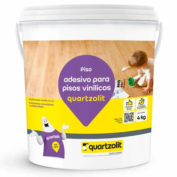 Adesivo Para Piso Vinílico Quartzolit 4kg Branco (MP)