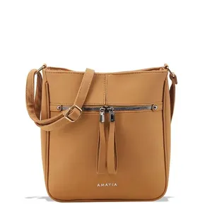 Bolsa Transversal Crossbody Floralis Amayra CAMEL