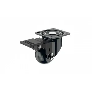 Kit Rodízio 35x42mm Indart Roda em Gel Preto Sem Freio - 1 Unidade 10221301