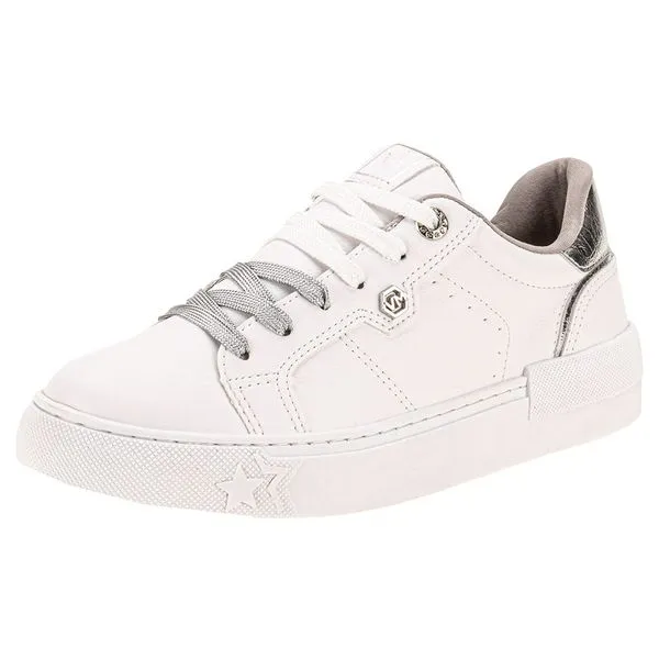 Tênis Feminino Casual Via Marte 121001 BRANCO/PRATA 39