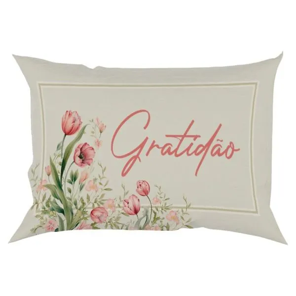 Capa De Almofada NSW Decor Tulipa Gratidão 50x29cm 5244 (MP)