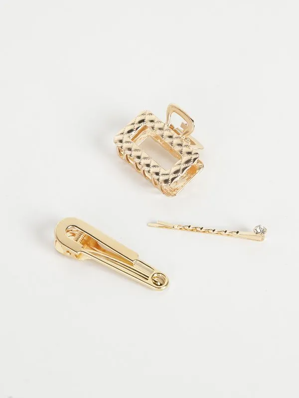 Kit 03 Presilhas de Cabelo DOURADO