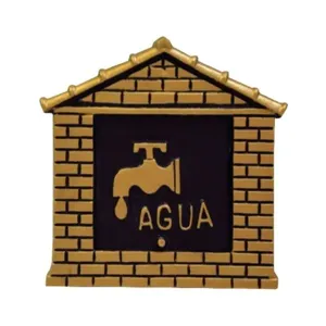 Visor de Leitura de Água Colonial Ouro em Alumínio Fundido 19x19cm Metalmig Visor de Leitura de Água Colonial Ouro Alumínio Fundido 19x19cm Metalmig