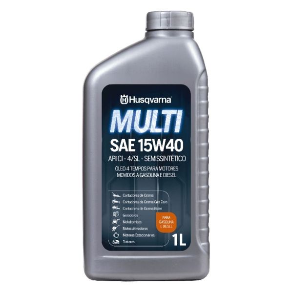 Óleo Lubrificante Husqvarna Para Motor 4T Semissintético 1L Multi SAE 15W-40 (MP)