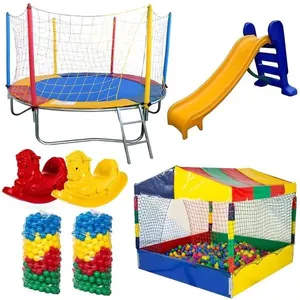 Kit Pula 2,30m com Piscina 1,50m 1000 Esferas Escorregador Médio e 2 Gangorras Rotoplay Brinquedos Kit Pula 2,30m Piscina 1,50m 1000 Esferas Escorregador Rotoplay