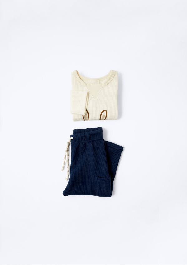 Conjunto Longo Bebê Menino Com Aplique - Laranja 03M