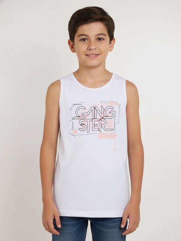 Camiseta Regata Juvenil Para Menino - BRANCO 12