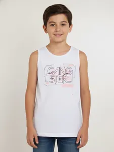 Camiseta Regata Juvenil Para Menino - BRANCO 12