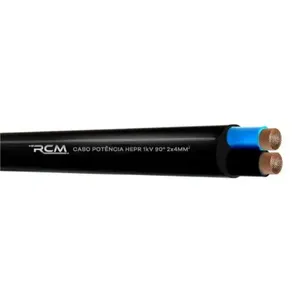 Fio Cabo Flexível Elétrico Fio Cabo Flex Hepr 1KV 2X4mm Alta Flexibilidade para Instalações RCM Cabos Elétricos Fio Cabo Flexível Elétrico Fio Cabo Flex Hepr 1KV 2X4mm para Uso Residencial e Industrial RCM Cabos