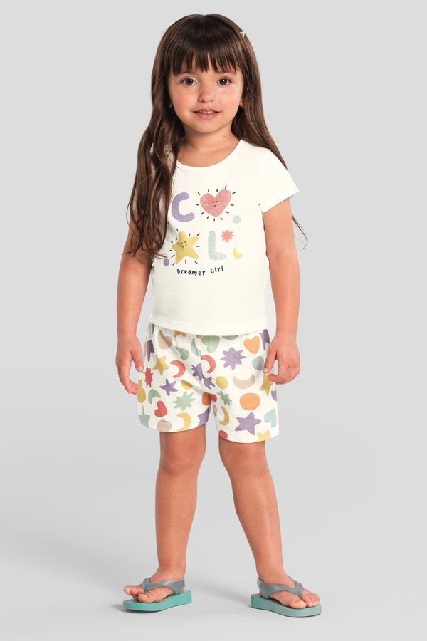 Pijama infantil menina colorido com brilho Brandili - 1