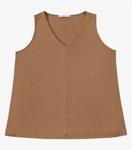 Regata Feminina Plus Size Secret Glam Marrom G4