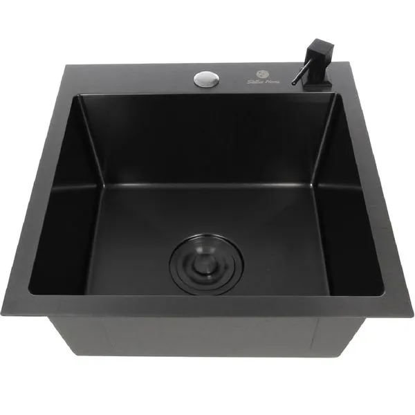 Cuba Gourmet Quadrada de Aço Inox Preta 44X44cm com Acessórios - CUB-005 - STILLUS HOME
