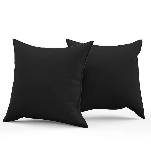 Kit 02 Almofadas Decorativa Quadrada Lih 45x45cm Cheia Com Enchimento Suede Preto