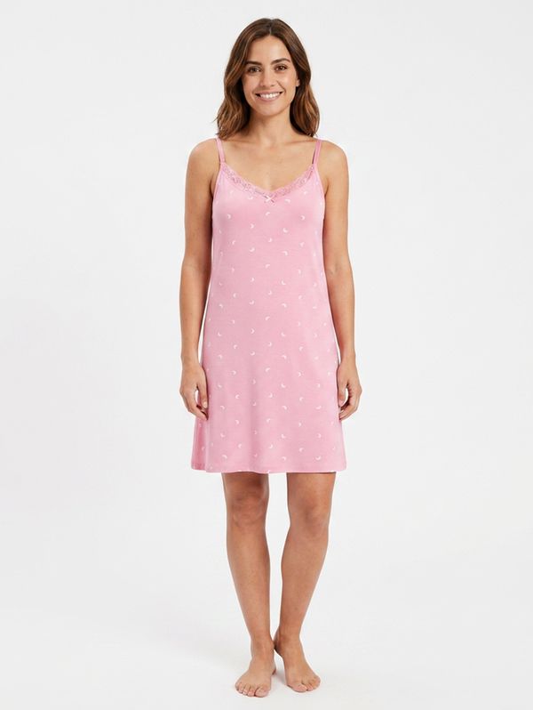 Camisola Com Renda Feminino ROSA CLARO G