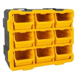 Organizador Plástico para Ferramentas OPV 090 com 9 Compartimentos 15kg Preto e Amarelo Vonder Organizador Plástico para Ferramentas OPV 090 9 Compartimentos Preto e Amarelo Vonder