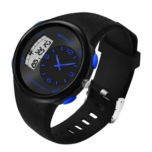 Relógio Sanda Eletrónico Digital De Dupla Exibição 50 M Design Preto Azul