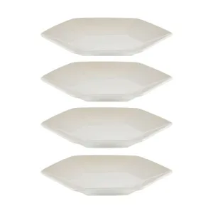 KIT LE CREUSET 4 PRATOS HEXAGON EM CERÂMICA 16CM MERINGUE