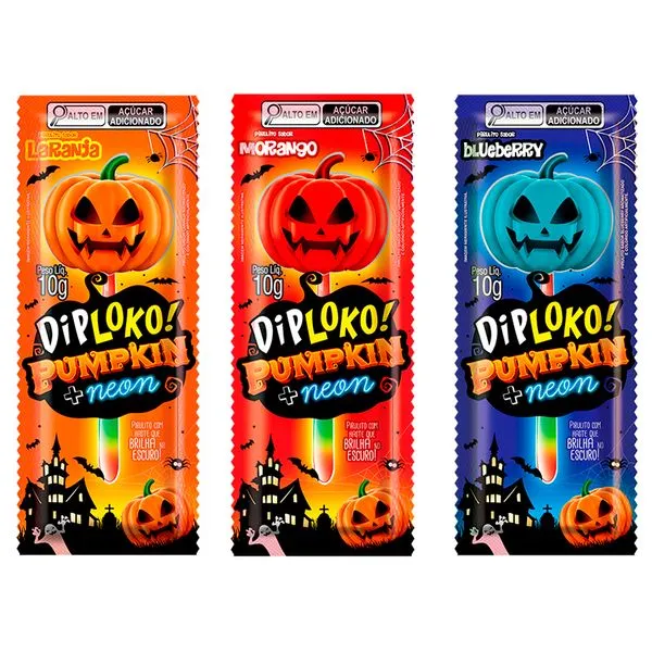 Pirulito Cabeça de Abóbora Neon DPN001 - Danilla Foods