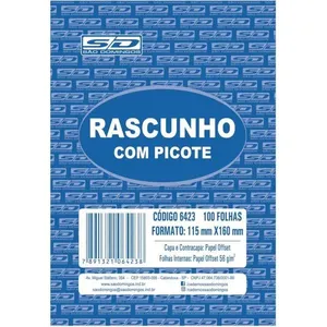 BLOCO PARA RASCUNHO C/PICOTE E GRAMPO 100F.115X160