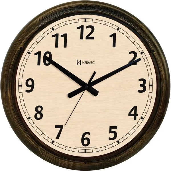 Relógio Parede Quartz Linha Decoração Cor 245 Ouro Envelhecido - Herweg