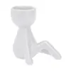 Vaso Decorativo Bravadecor Bob Suculentas Em Cerâmica Branco