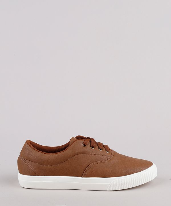 Tênis Masculino Oneself com Pespontos Caramelo 38