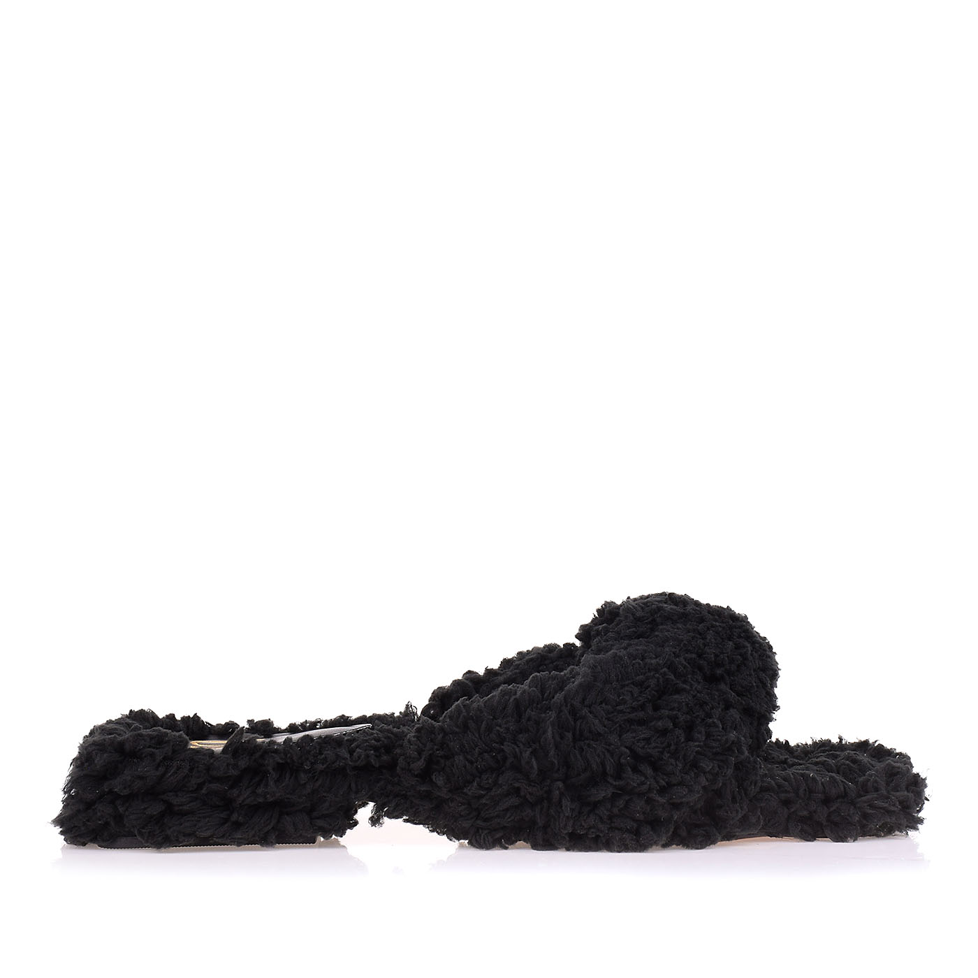 Flat Salto Baixo Faux Cheep Preta
