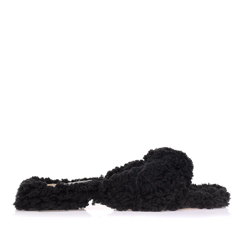Flat Salto Baixo Faux Cheep Preta